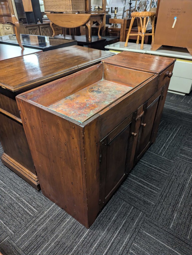 Antique Copper Lined Washstand