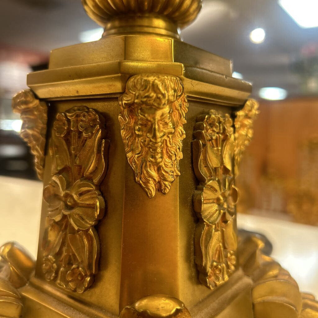 Ornate Argand Gilded Bronze Victorian Lamp