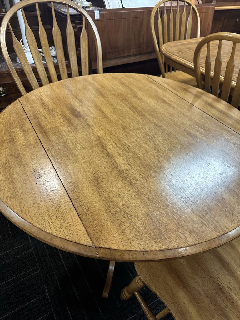 Contemporary Drop-Leaf Table And Two Chairs