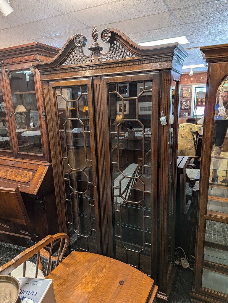 Chippendale Cherry Curio Cabinet