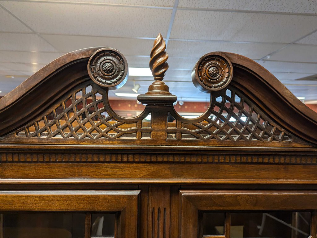 Chippendale Cherry Curio Cabinet