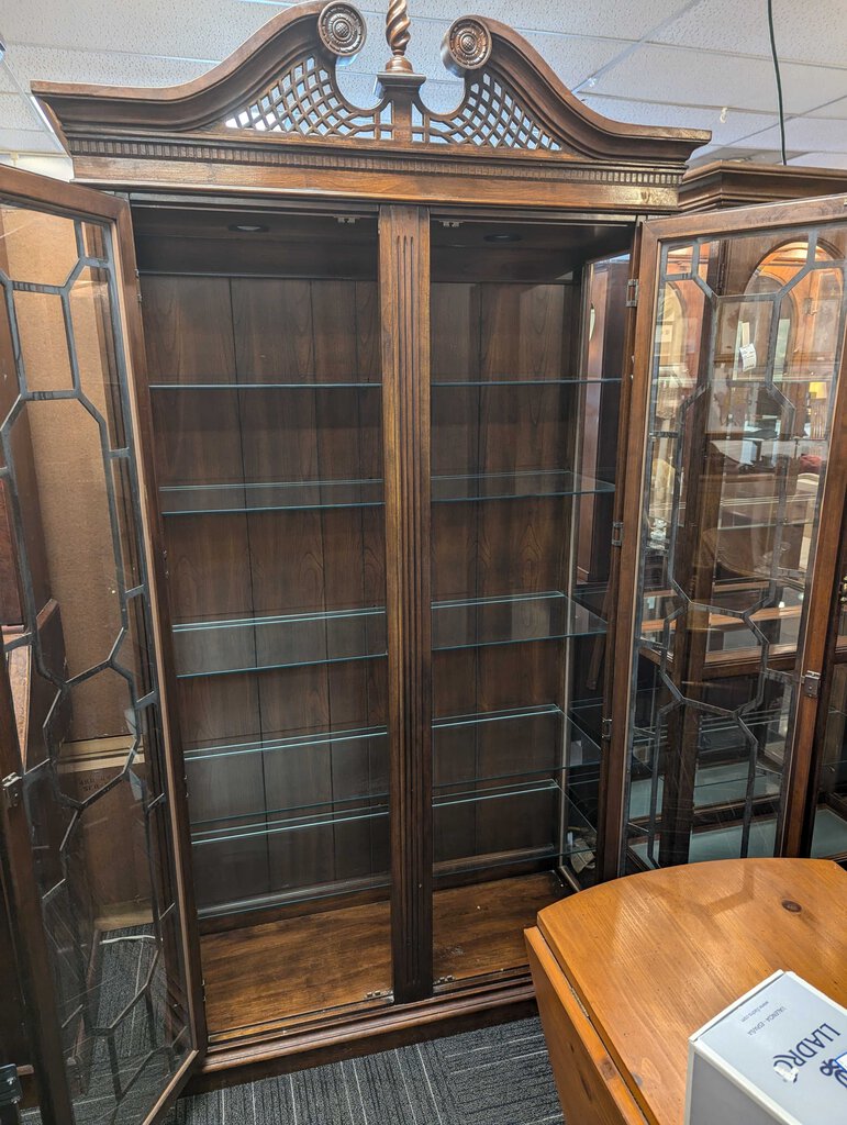 Chippendale Cherry Curio Cabinet