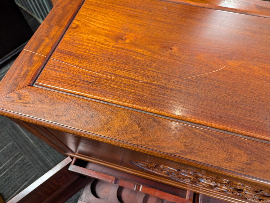 Vintage Rosewood Asian Bar Cabinet