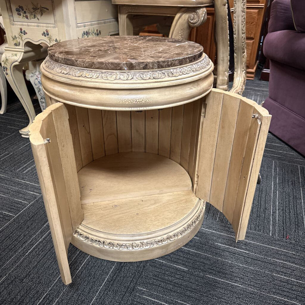 Granite Top Drum Table