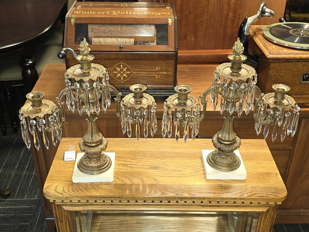 Large Pair of 19th Century French Gilt Bronze Girandole Candelabras