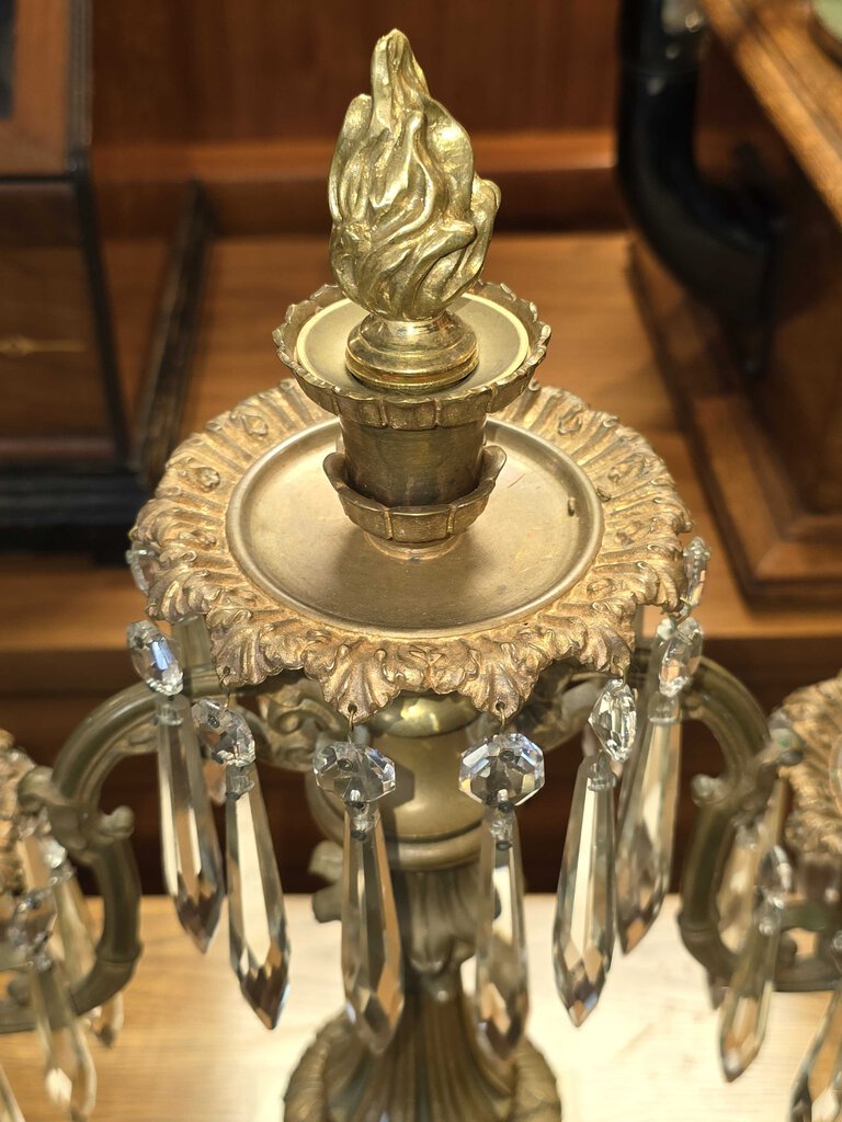 Large Pair of 19th Century French Gilt Bronze Girandole Candelabras