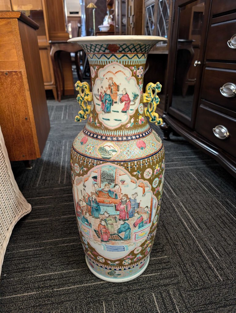 Chinese Republic Era Famille Floor Vase