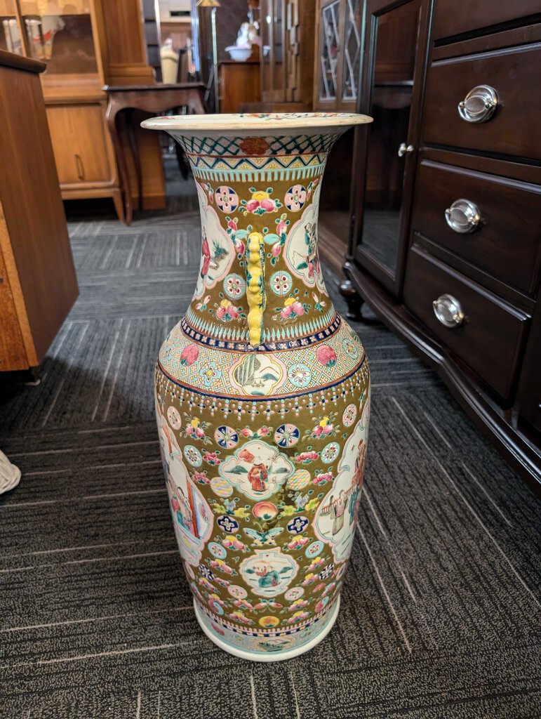 Chinese Republic Era Famille Floor Vase