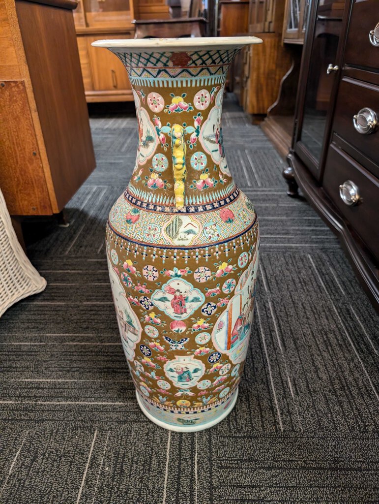 Chinese Republic Era Famille Floor Vase