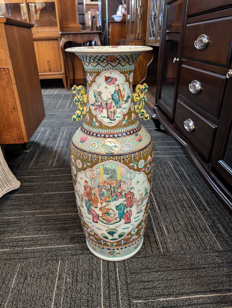 Chinese Republic Era Famille Floor Vase