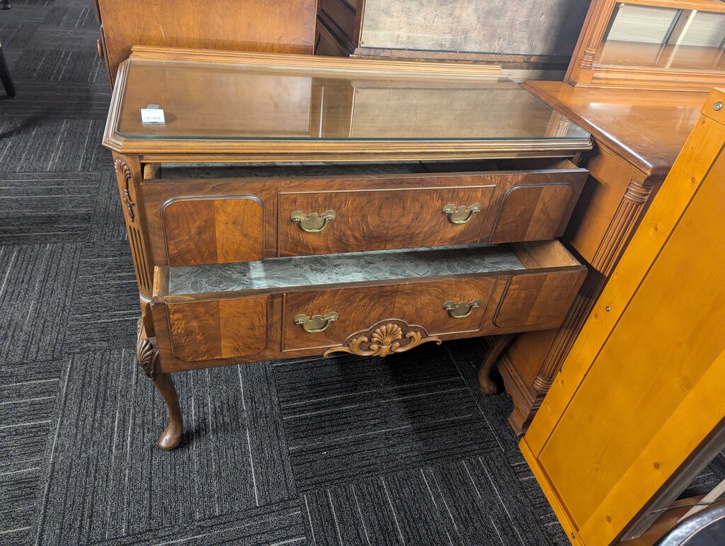 Vintage Server With Glass Top