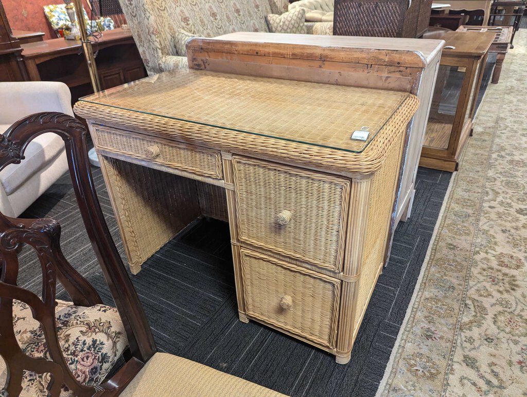 Vintage Wicker Desk