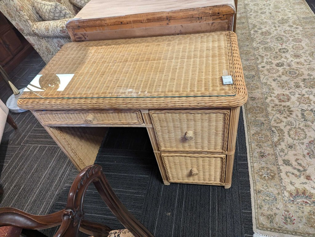 Vintage Wicker Desk