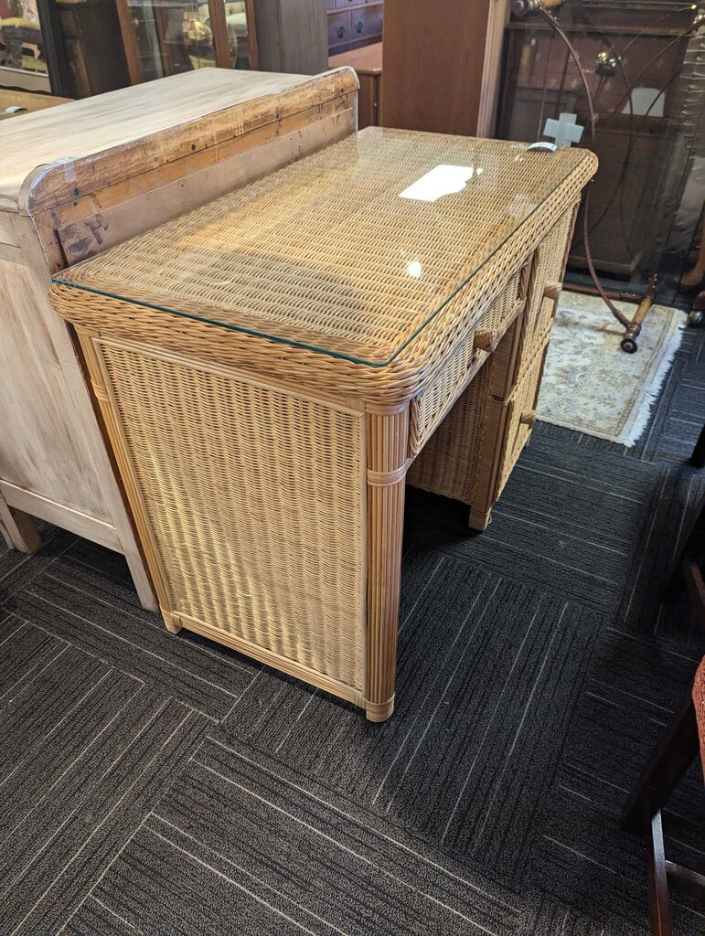 Vintage Wicker Desk