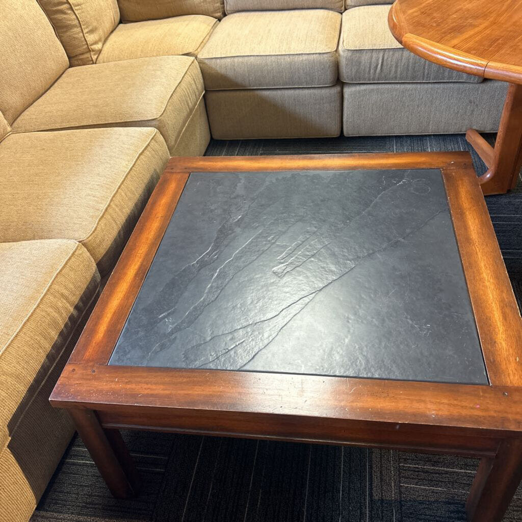 Ethan Allen Slate Top Coffee Table