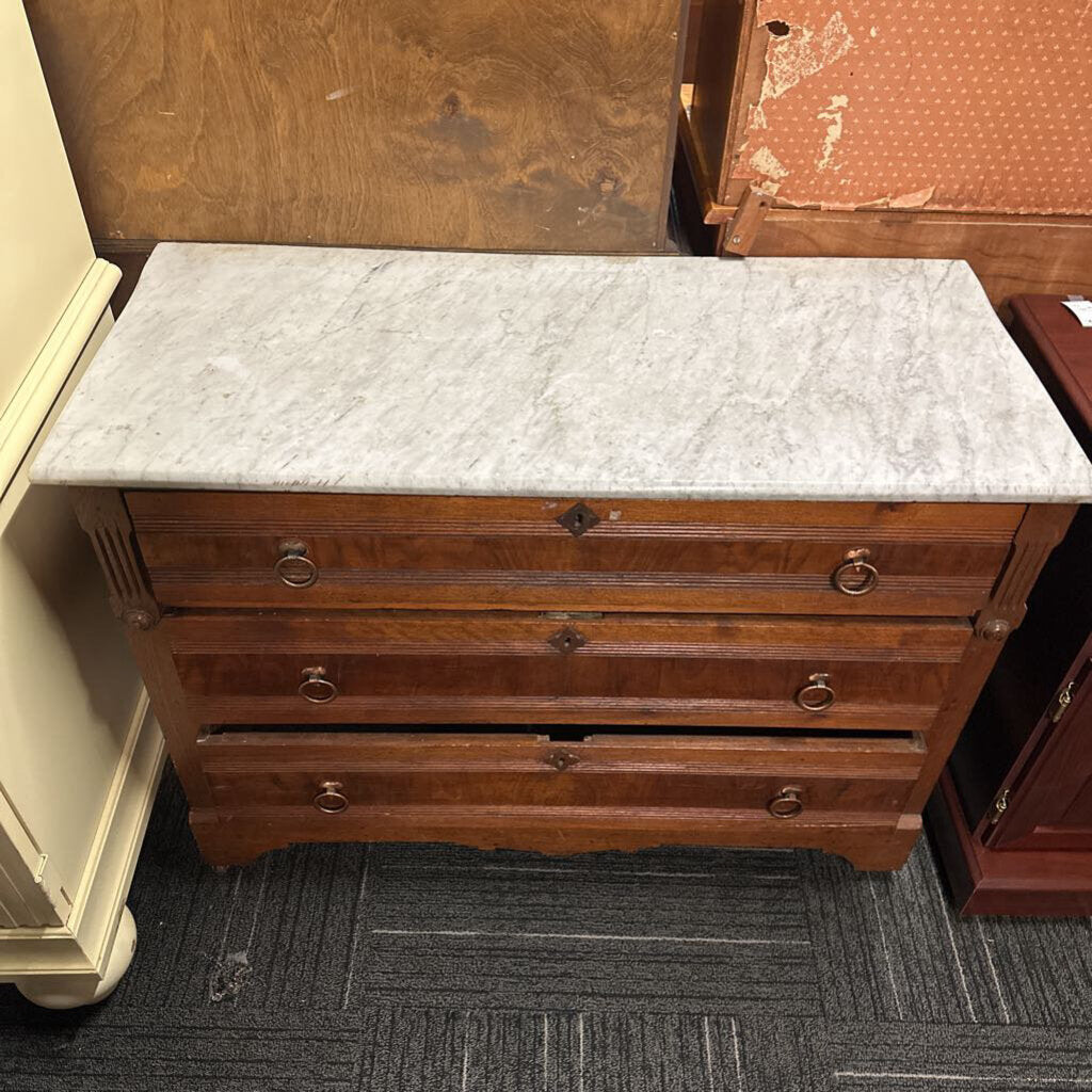 Eastlake Victorian Marble Top Dresser