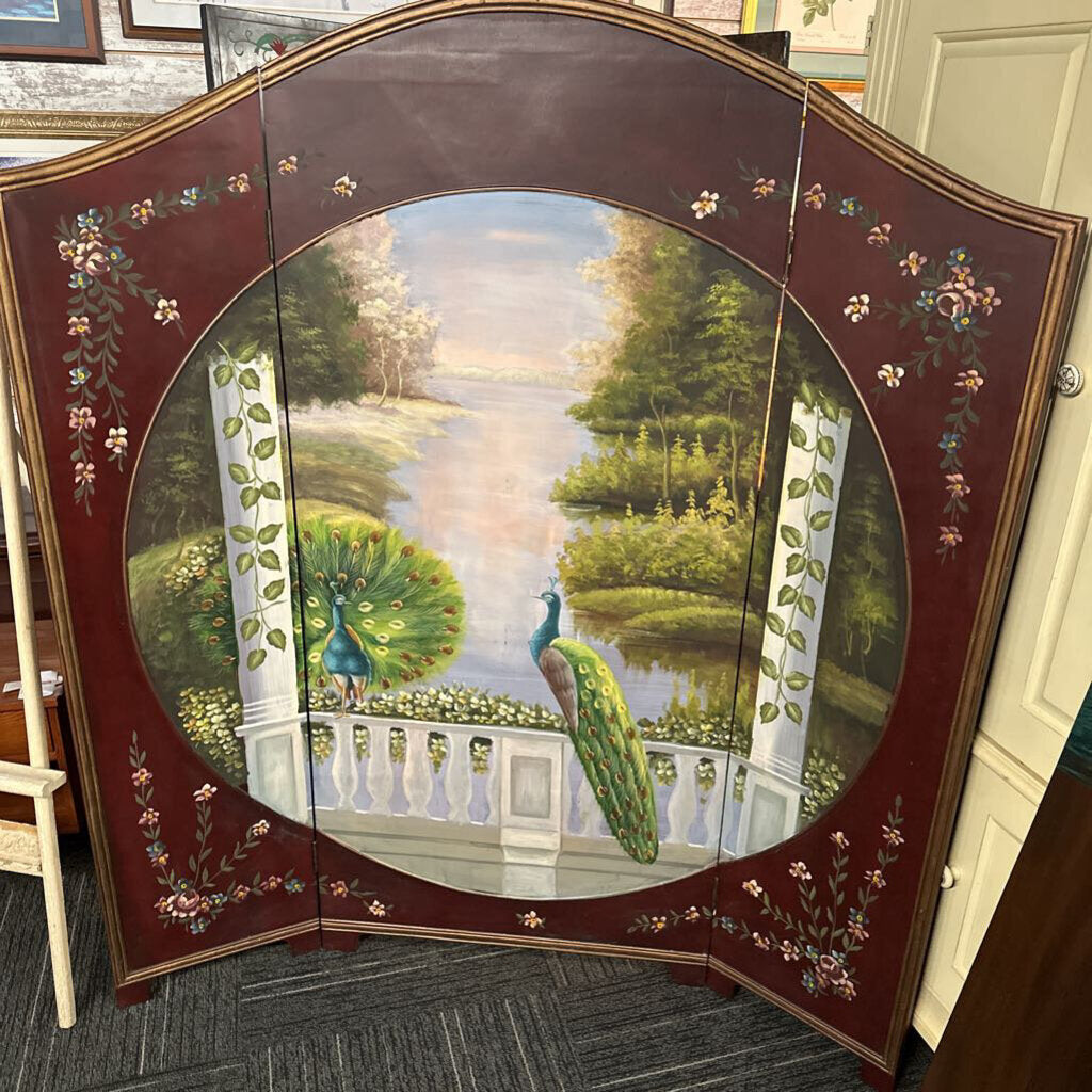 Paint Decorated Folding Screen