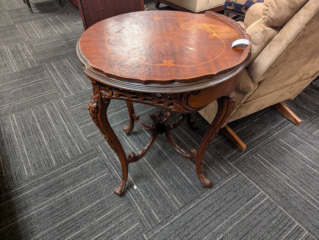 Antique Inlaid Lamp Table