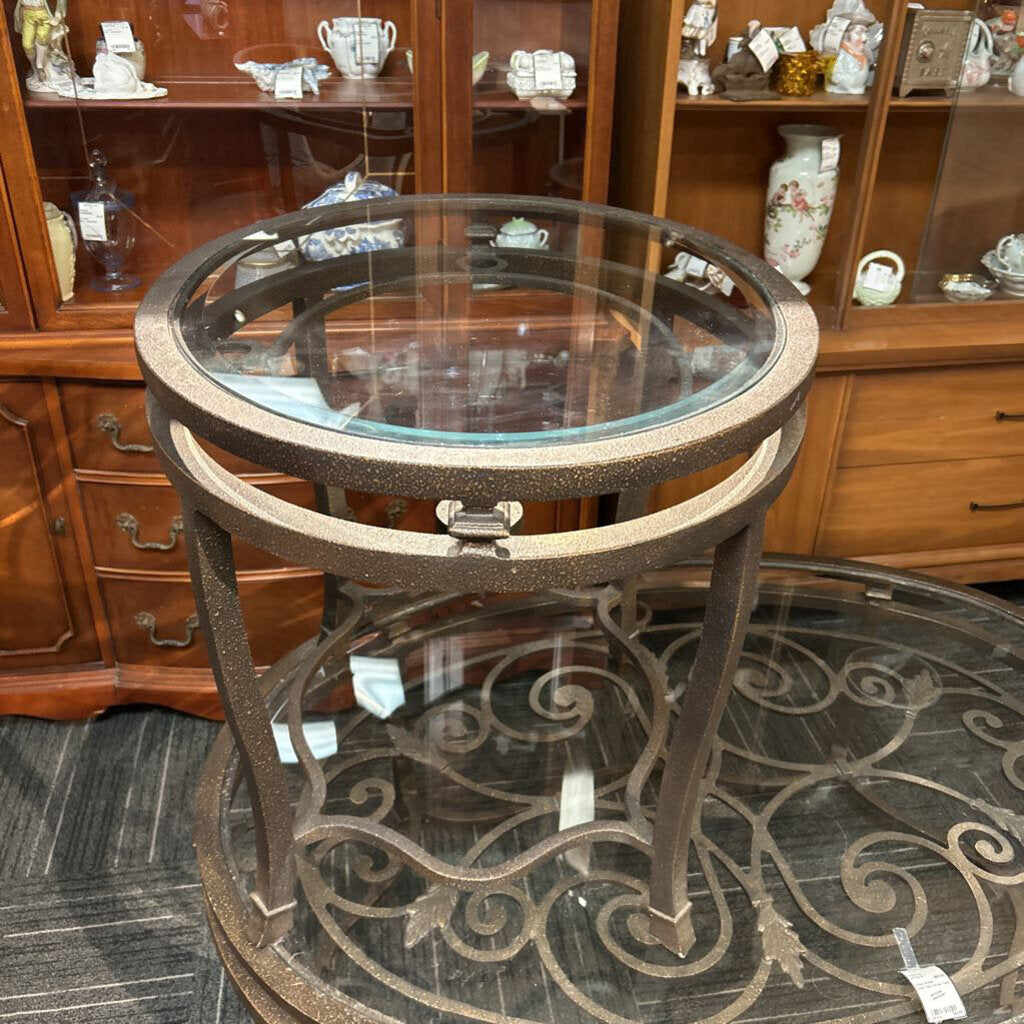 Glass Top Side Table