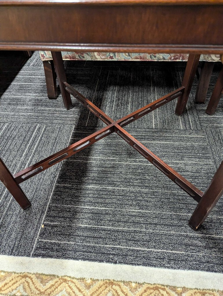 Mahogany Glass Top Side Table