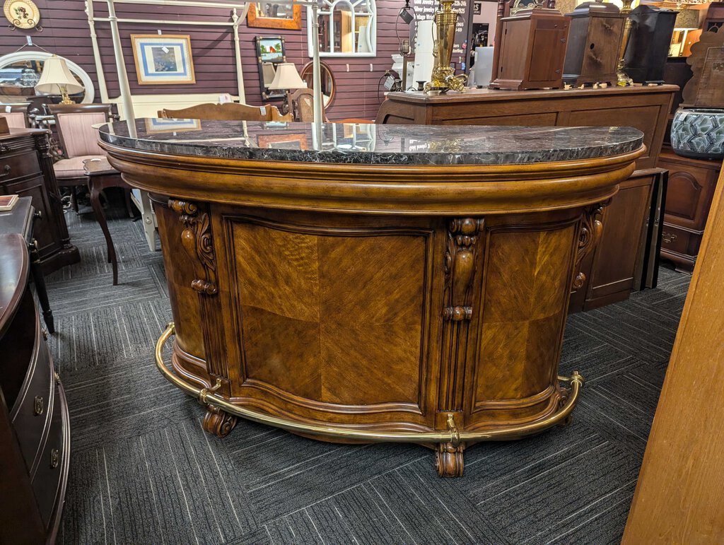 Modern Granite Top Home Bar w/ 3 Stools