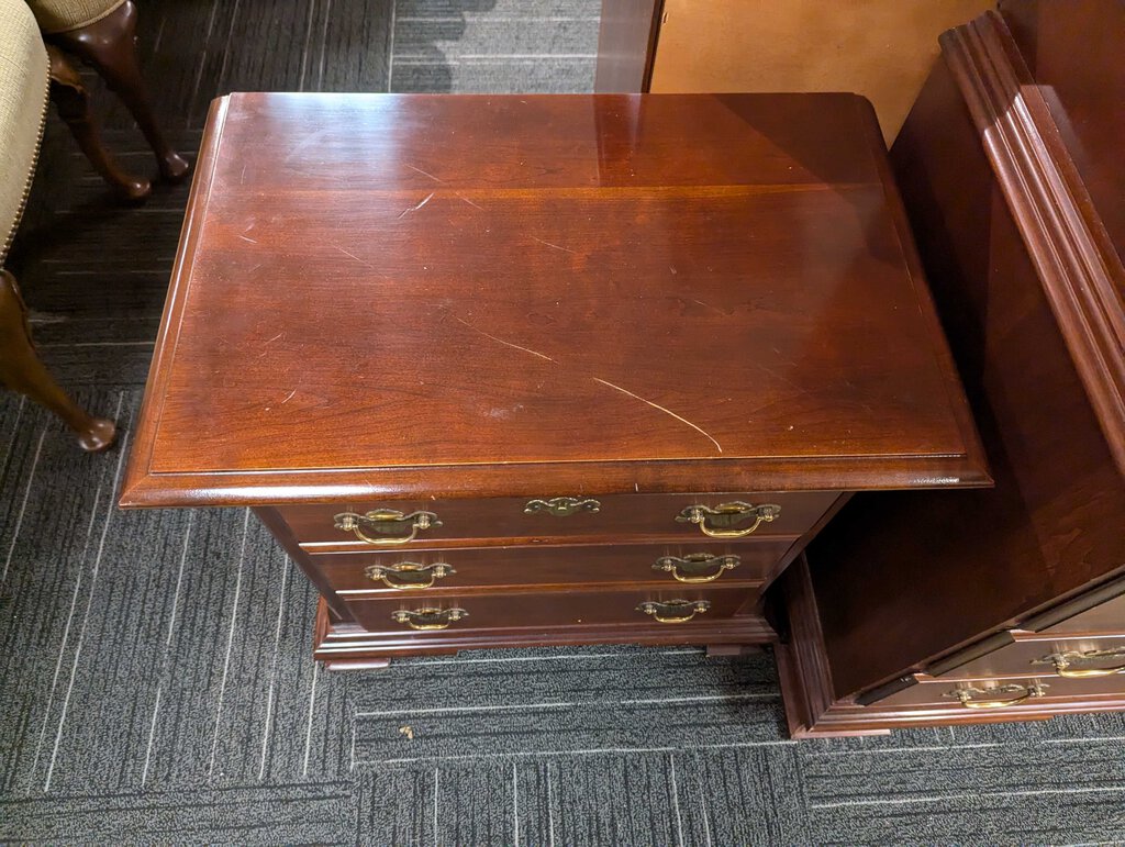 Cherry Three Drawer Nightstand