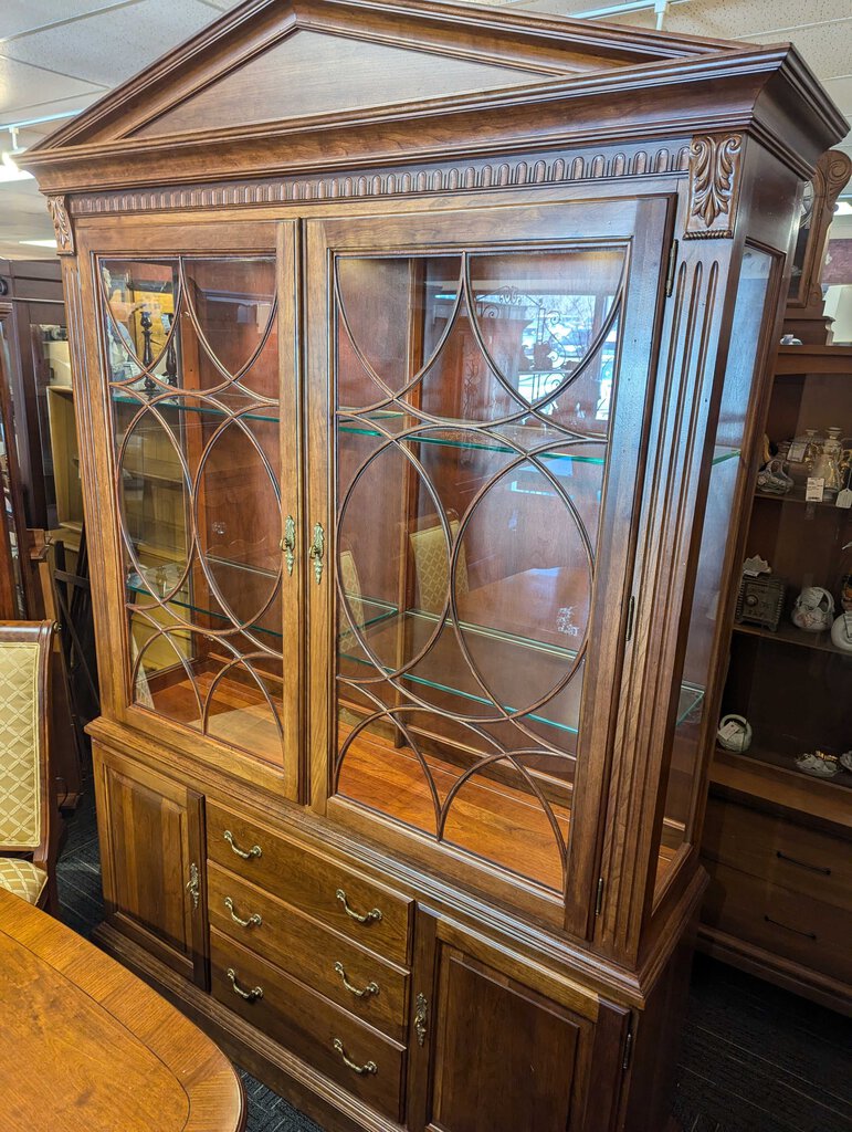 Ethan Allen Contemporary Cherry China Cabinet