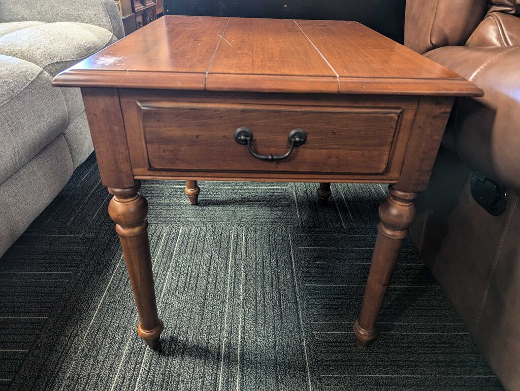 Ethan Allen Maple One Drawer Side Table