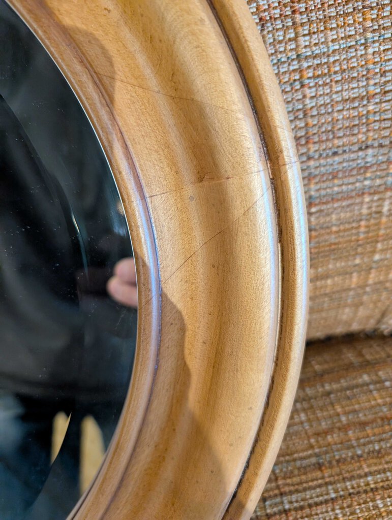 Contemporary Ethan Allen Oval Maple Mirror