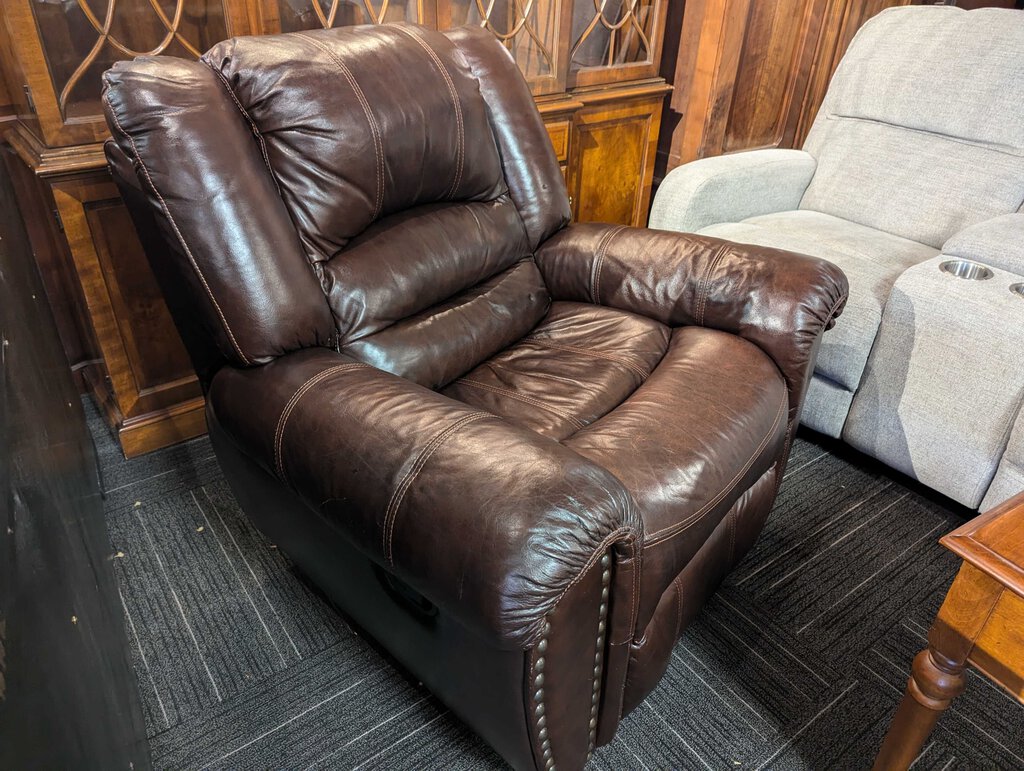 Brown Faux Leather Recliner