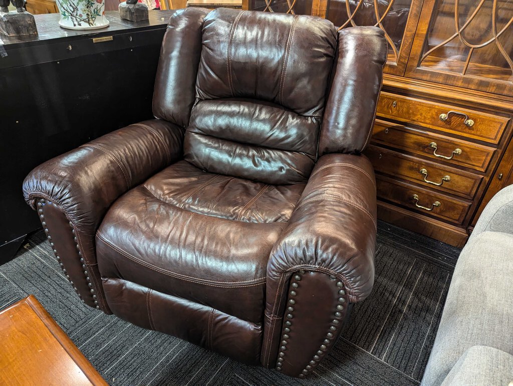 Brown Faux Leather Recliner