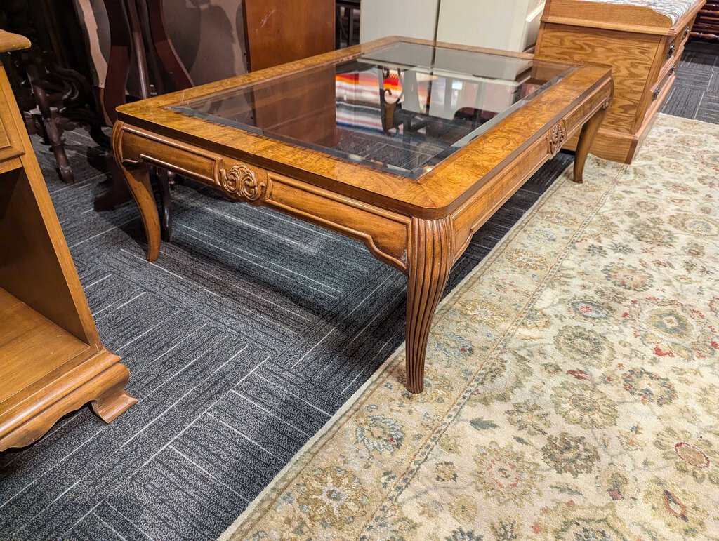 Burled Walnut Veneer Coffee Table