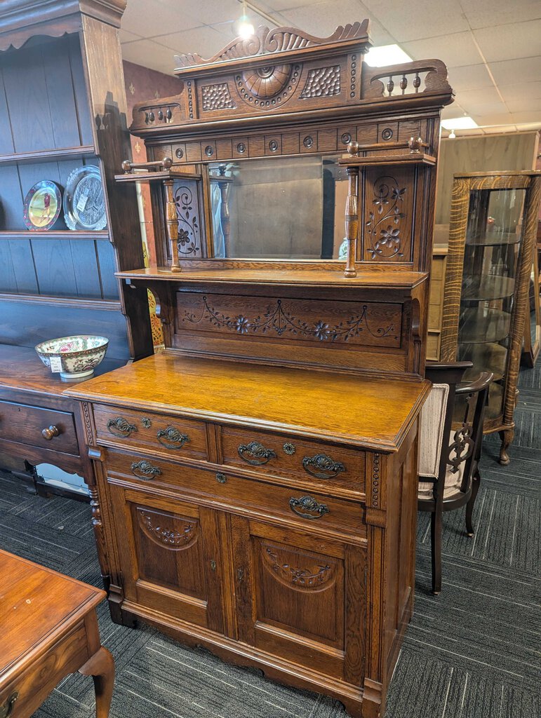 Antique Carved Oak Sideboard