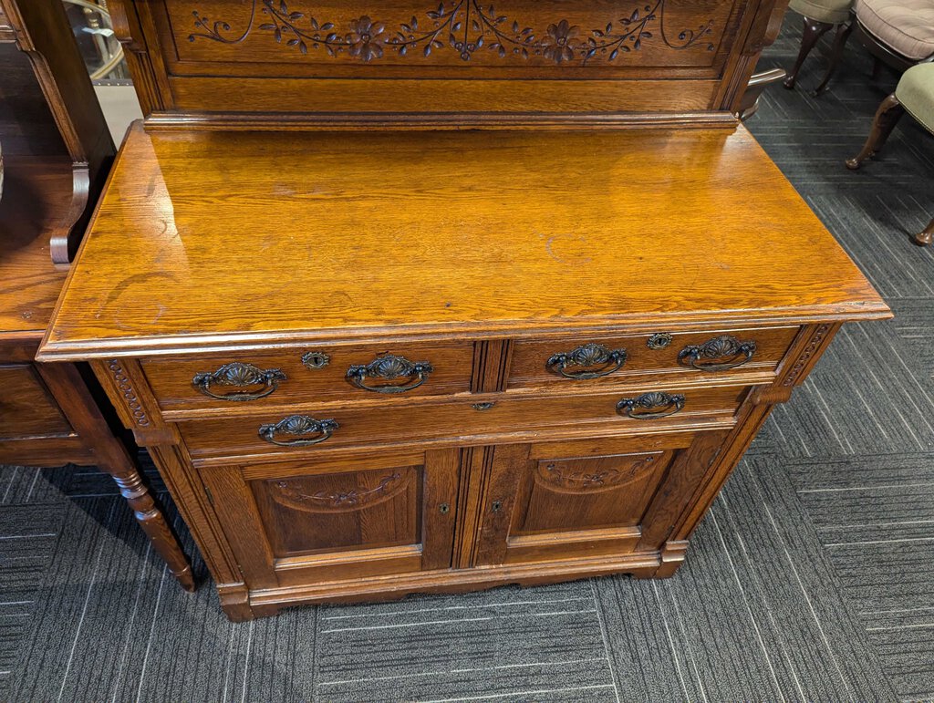 Antique Carved Oak Sideboard