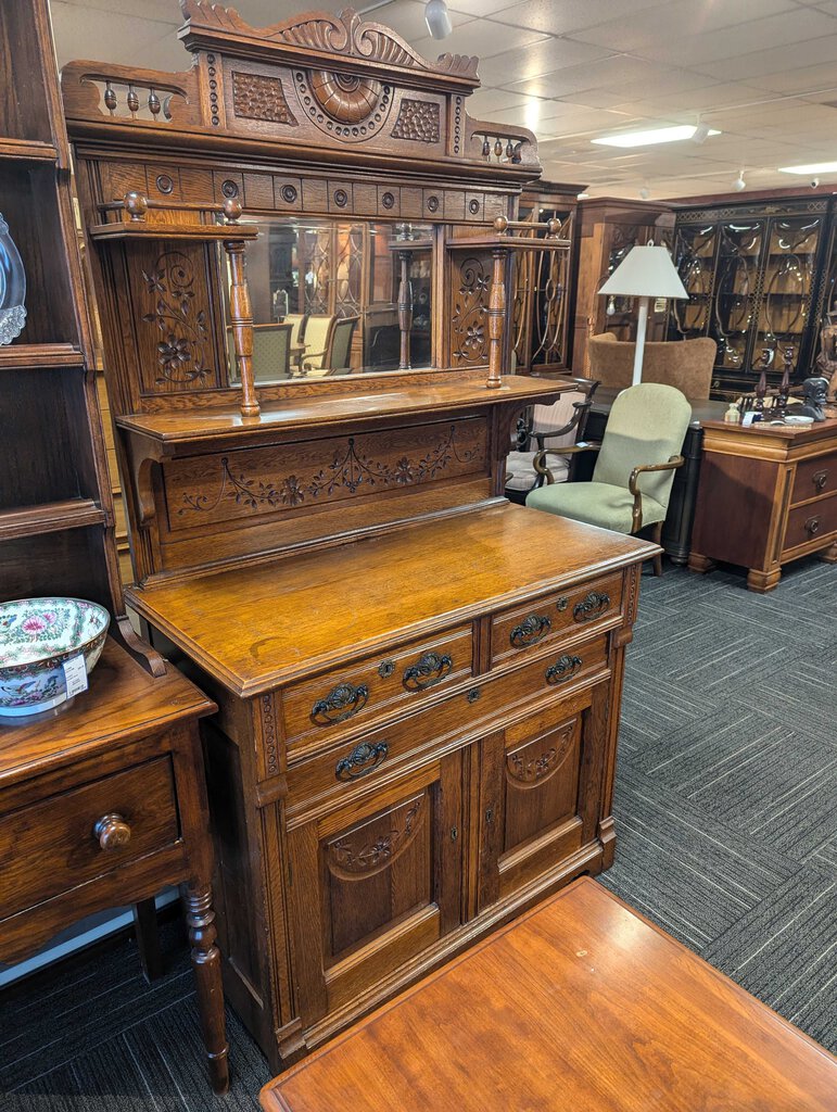 Antique Carved Oak Sideboard