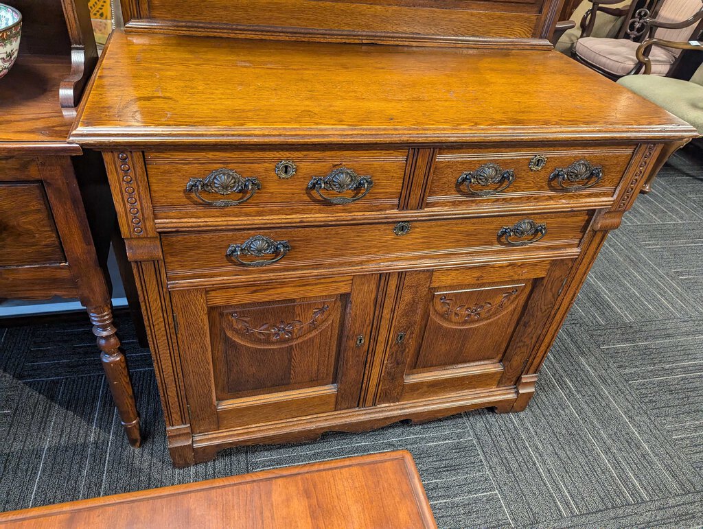 Antique Carved Oak Sideboard