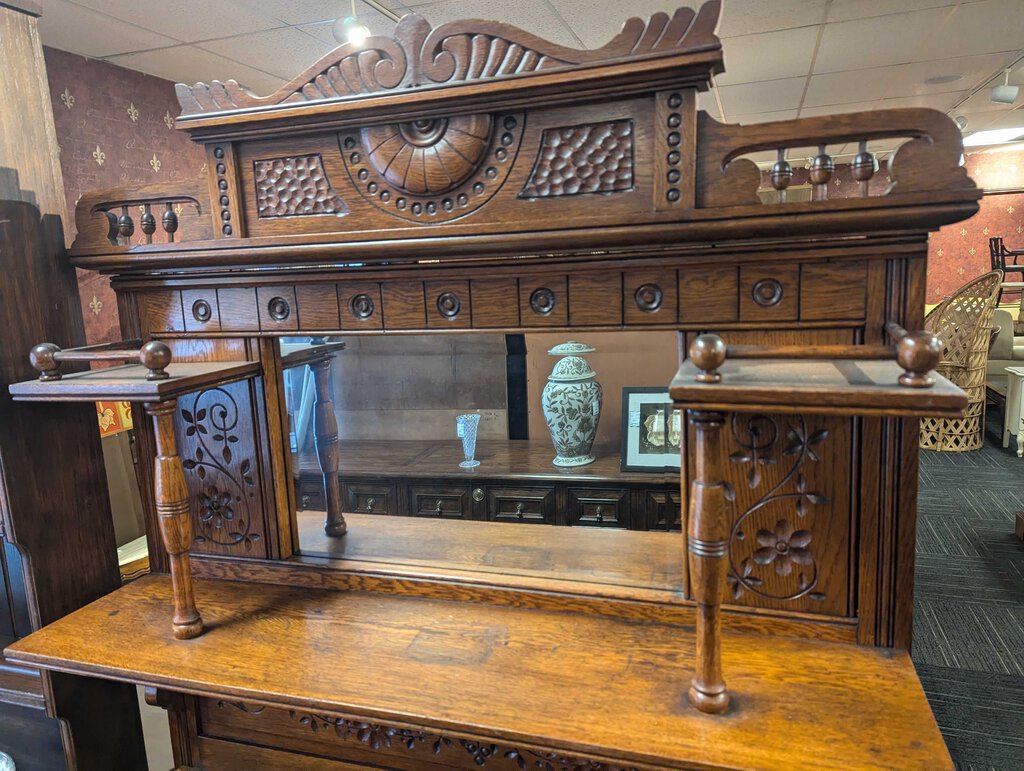 Antique Carved Oak Sideboard