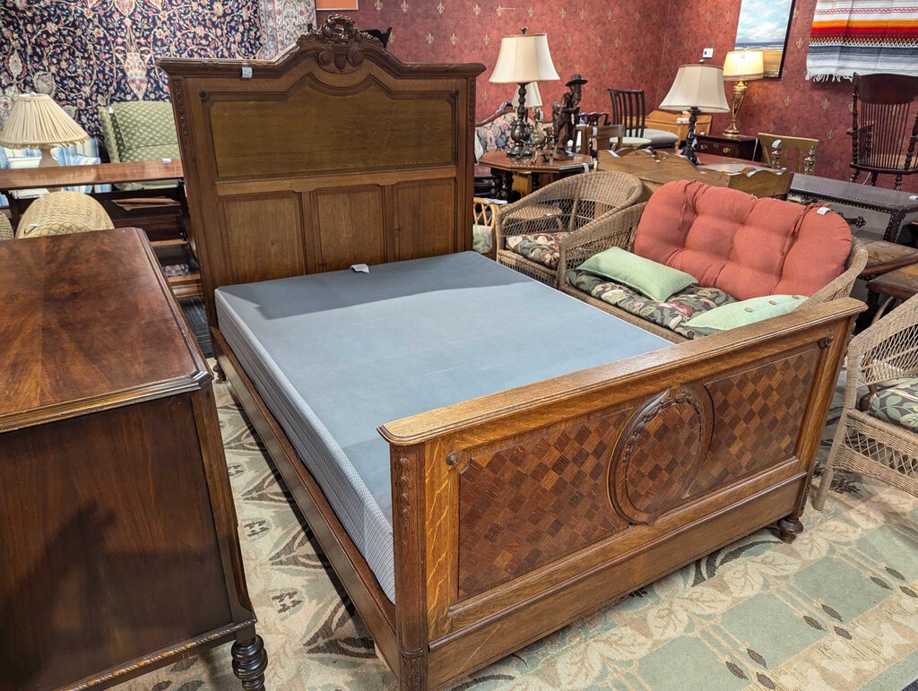 19th Century Oak French Full Size Bed