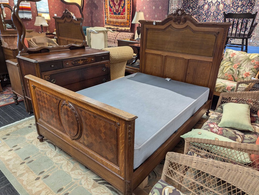 19th Century Oak French Full Size Bed