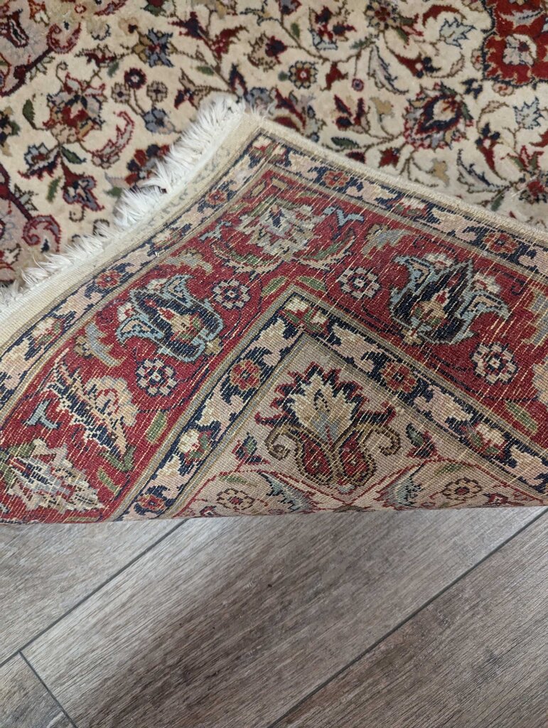 Hand Woven Wool Area Rug 64'' x 38'' Tight Knots, Needs Cleaning