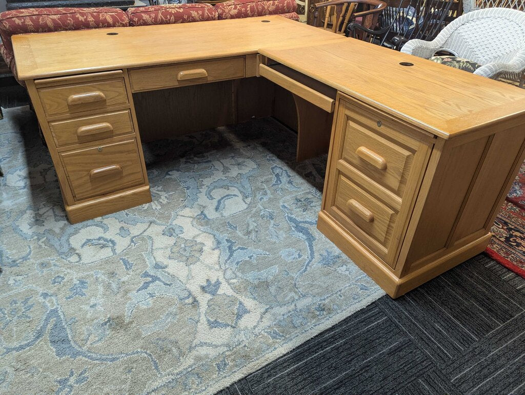 Oak Corner Office Desk