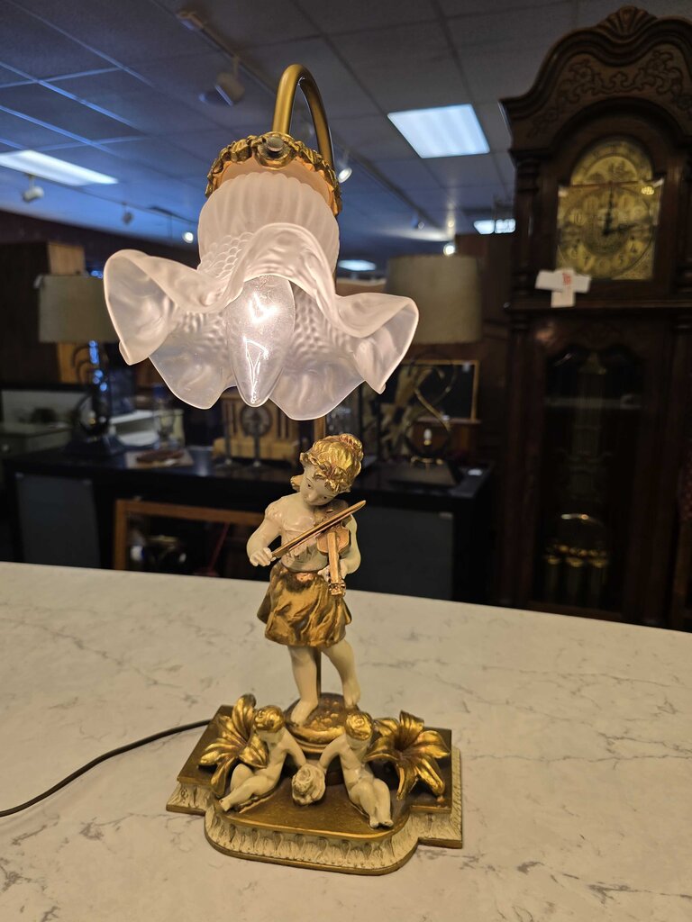 Vintage French Spelter Lamp Circa 1950
