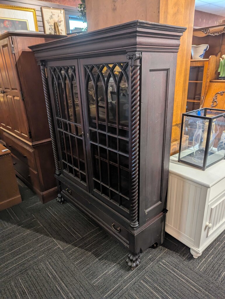 Vintage Mahogany Two Door Bookcase