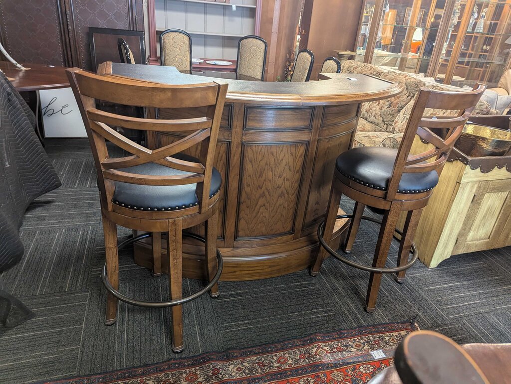 Modern Home Bar With Two Stools