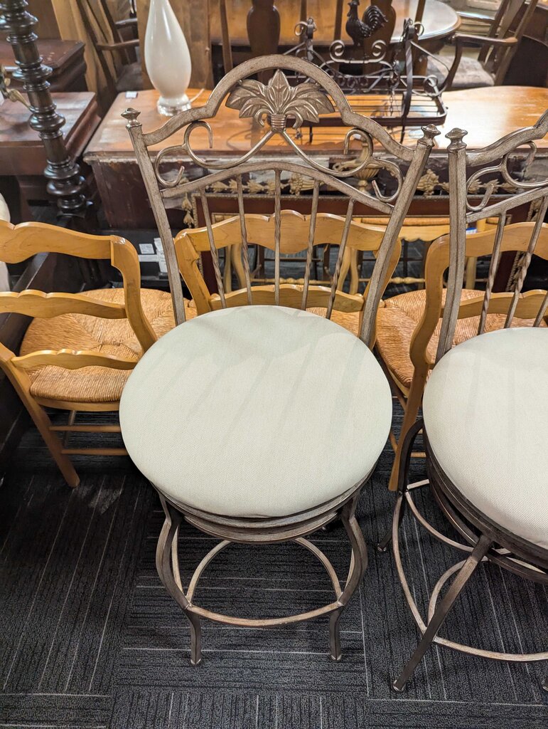 Three Metal Bar Stools