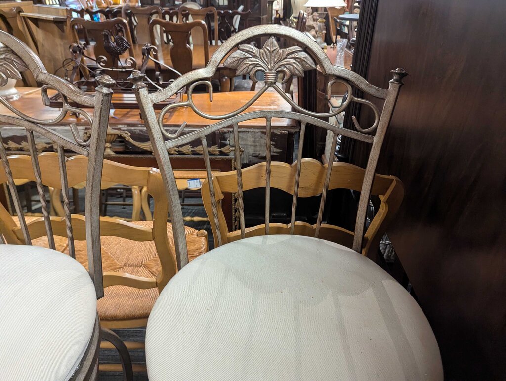 Three Metal Bar Stools