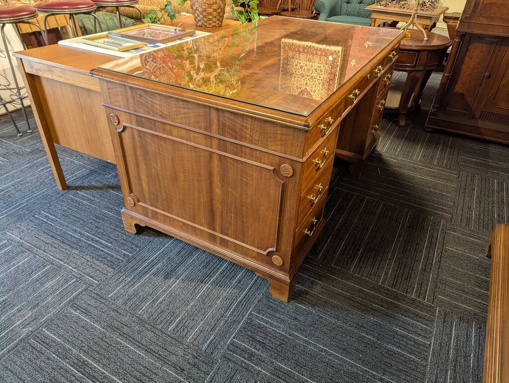 Large Walnut Executive Desk