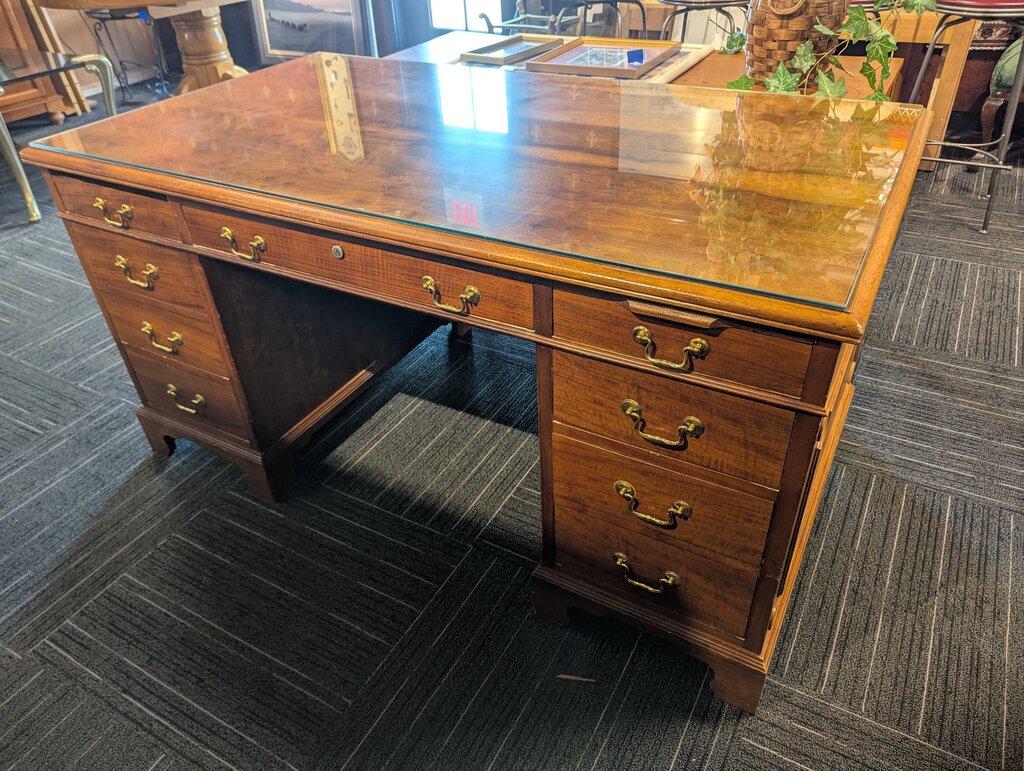 Large Walnut Executive Desk