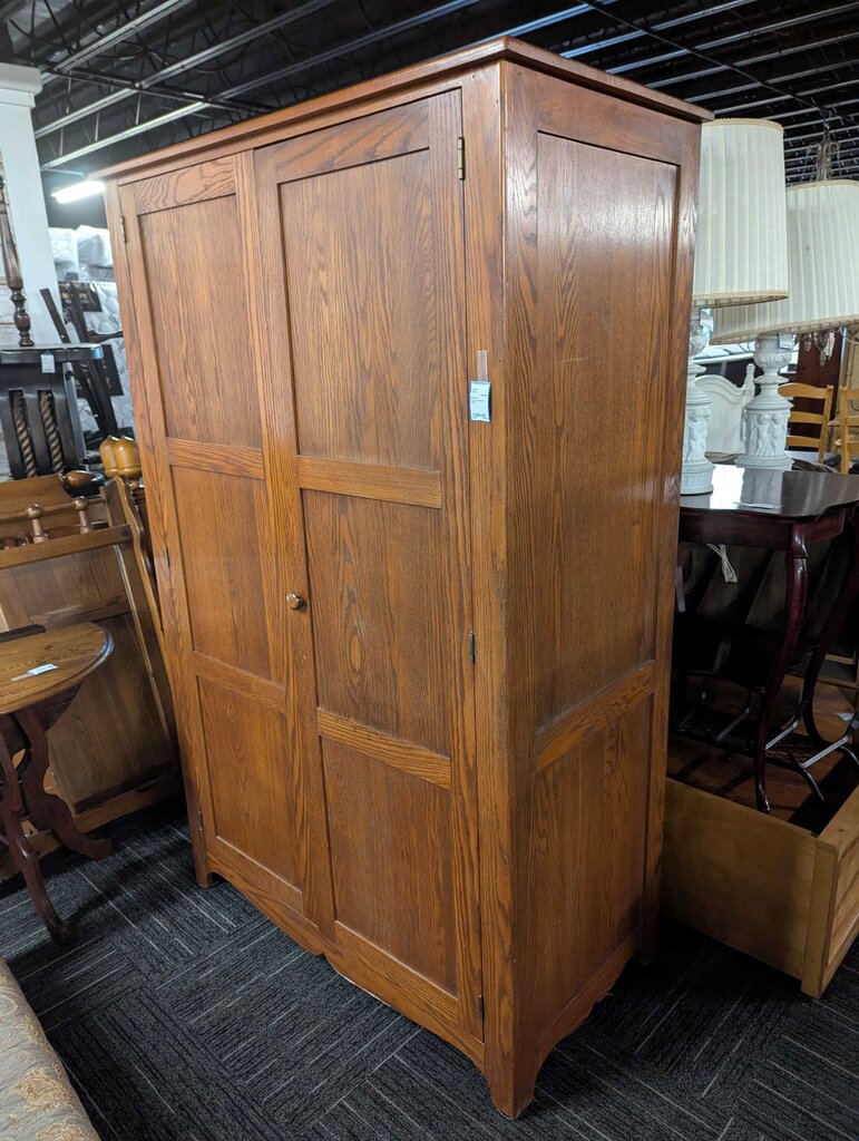 Large Oak Computer Armoire