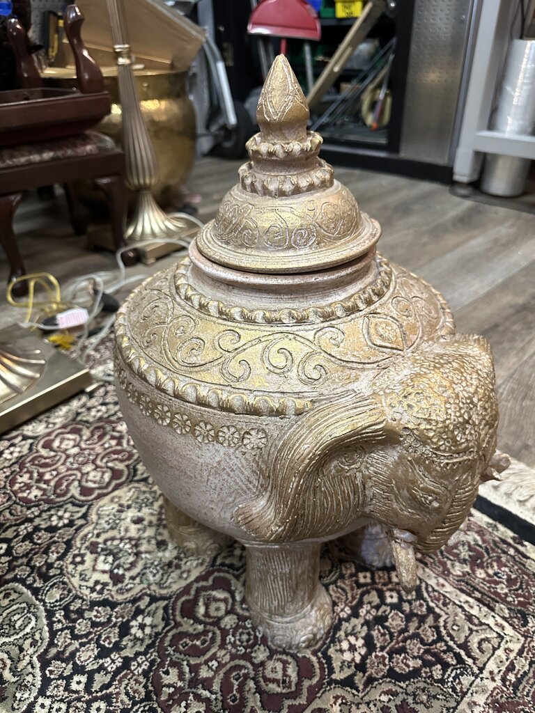 Terra Cotta Gilded Elephant